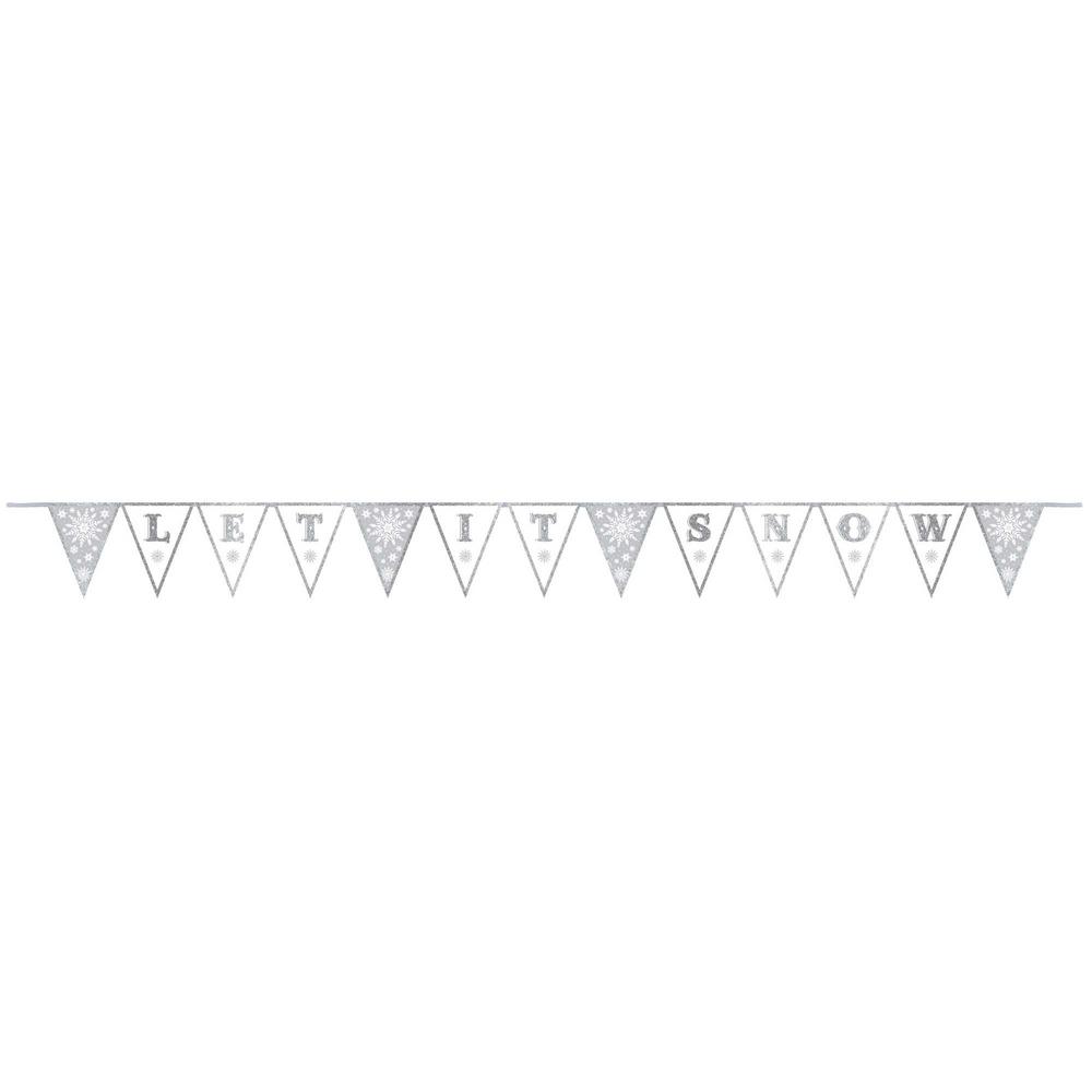 Amscan 11 25 In X 10 Ft Christmas Let It Snow Fabric Glitter