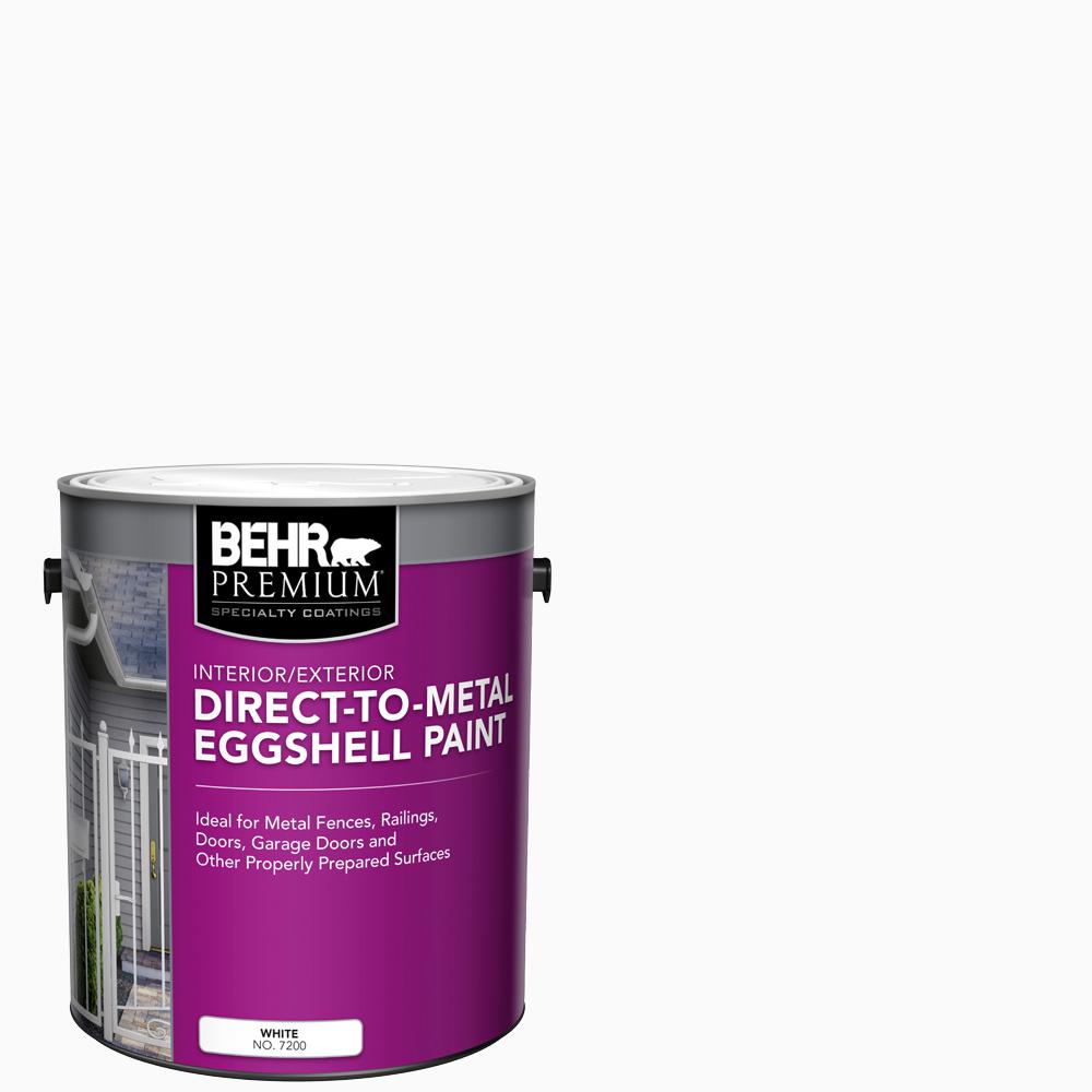 BEHR 1 gal. White Eggshell Direct to Metal Interior/Exterior Paint