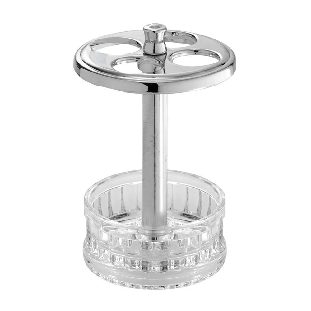 interDesign Alston Toothbrush Stand Clear/Chrome13270 The Home Depot