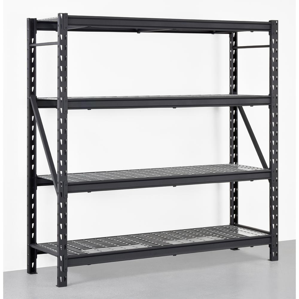 black steel shelf