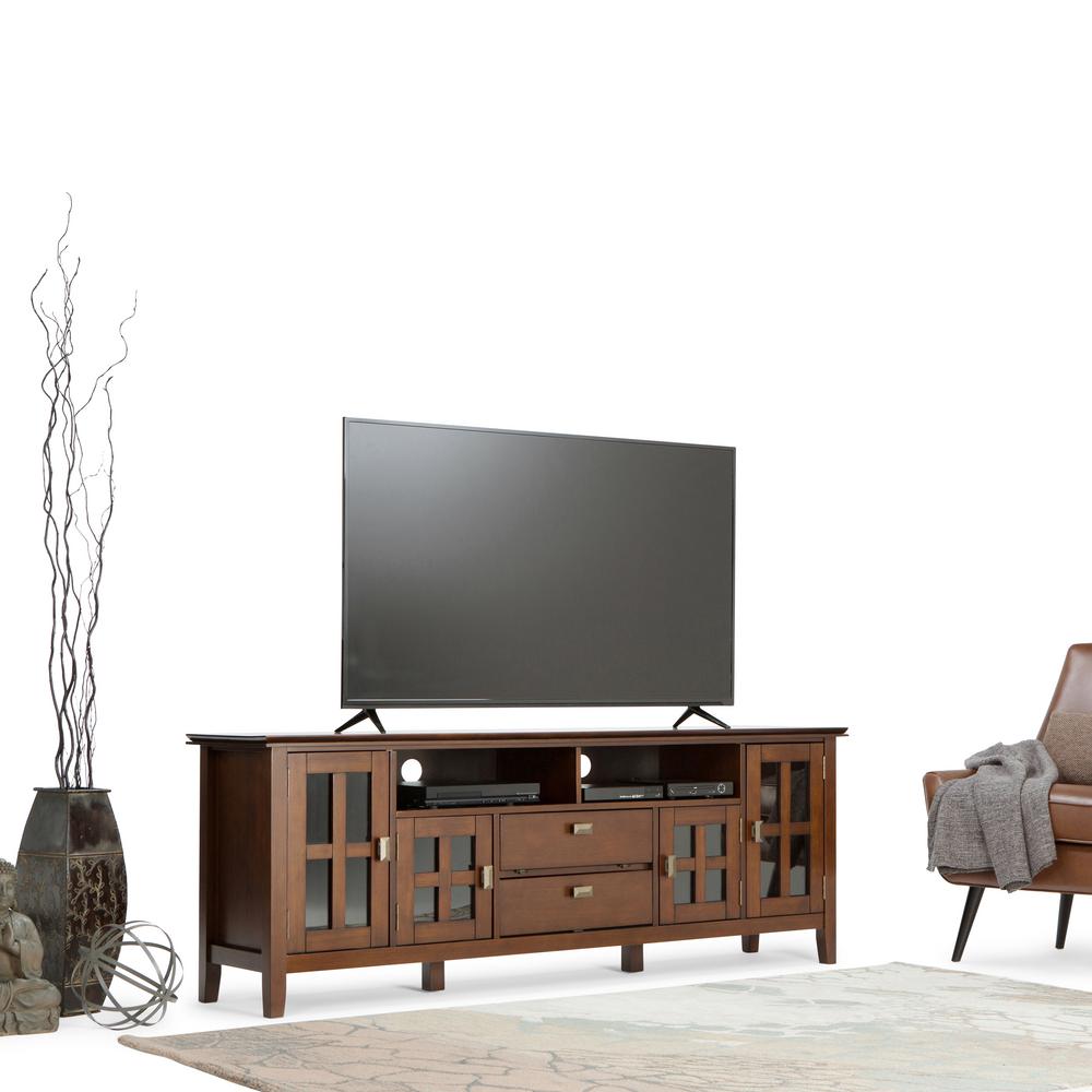 Simpli Home Artisan Solid Wood 72 In Wide Contemporary Tv