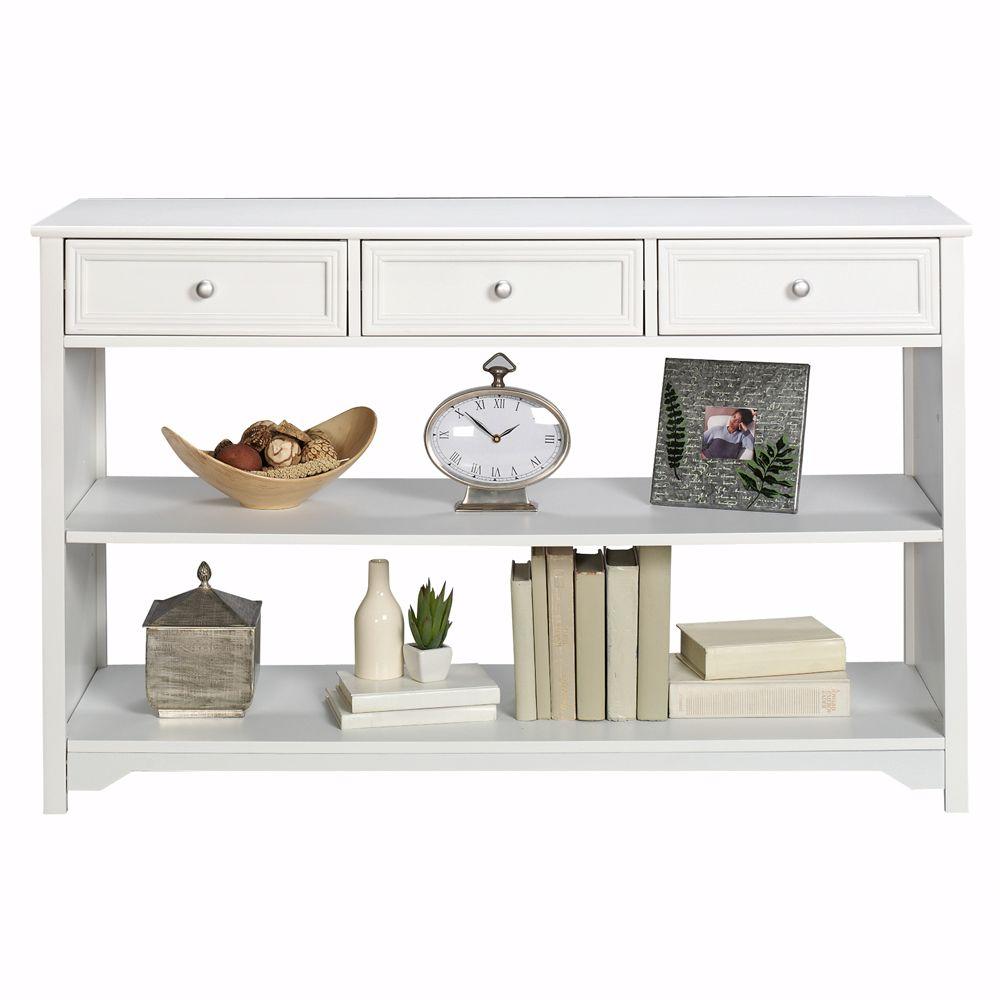 white sofa table with drawers