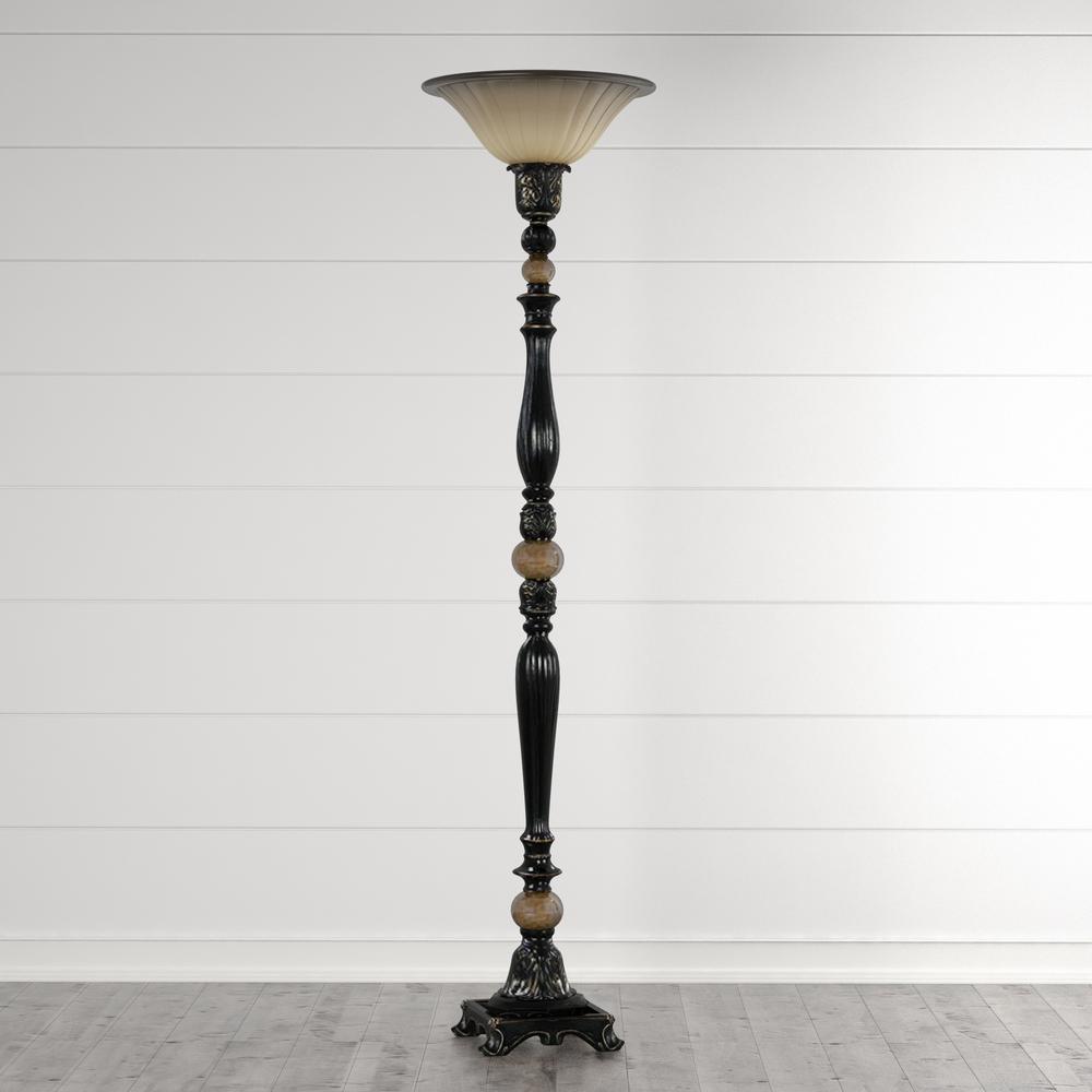 Hampton Bay 71 5 In Dark Oil Rubbed Bronze Torchiere With Marble