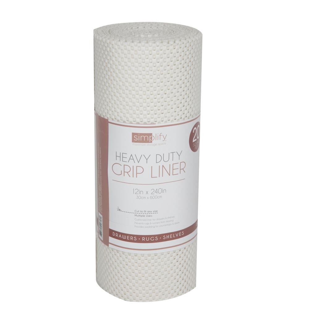 Simplify 20 Ft Ivory Roll Heavy Duty Grip Shelf Liner 9818 Ivory