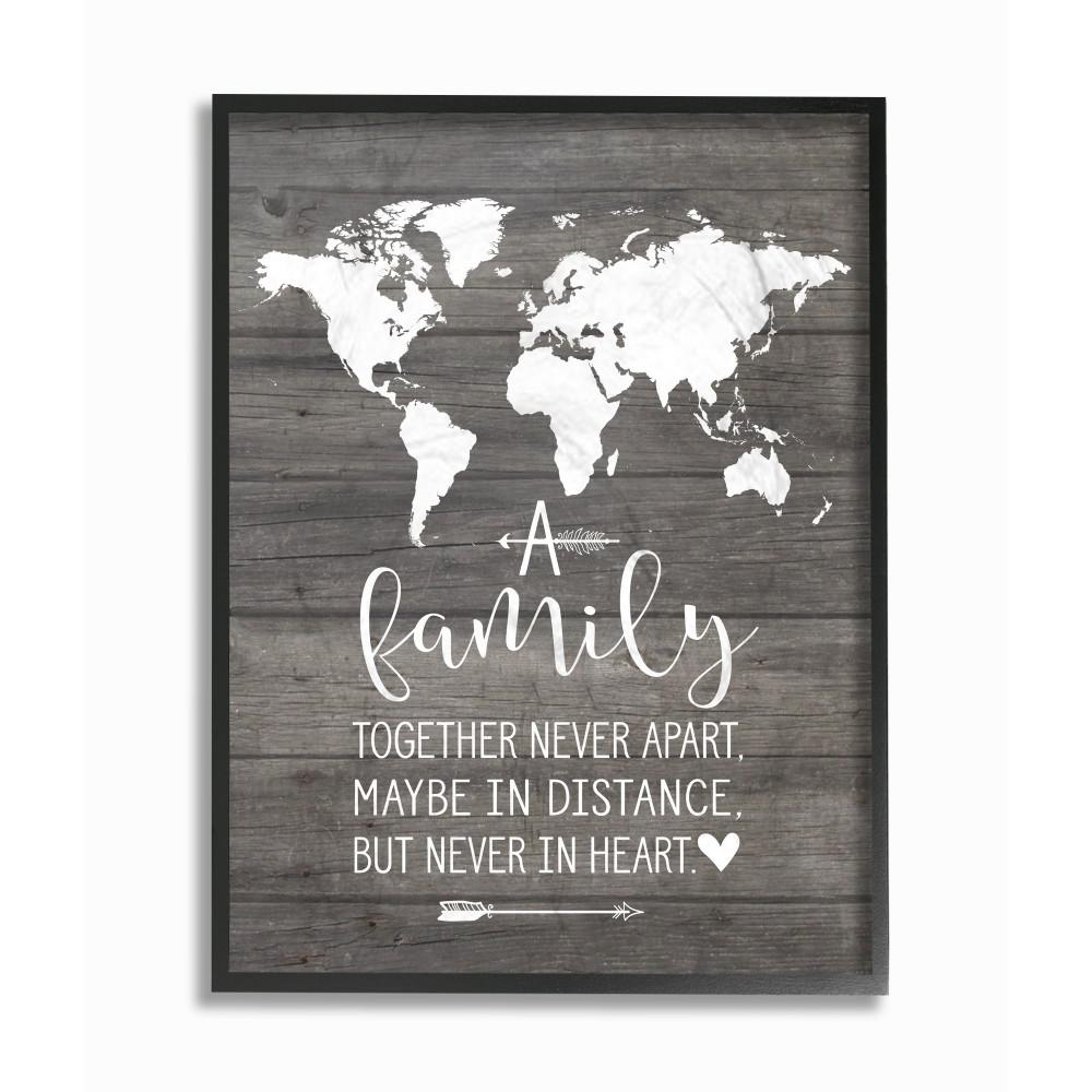 16 in x 20 in family together in heart by lettered and lined wood framed wall art
