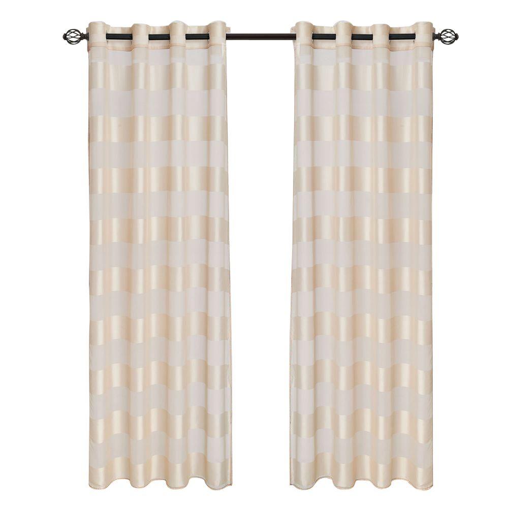 Lavish Home Cream Sofia Grommet Curtain Panel 108 In Length 63