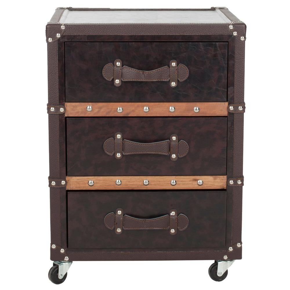 Safavieh Norman Black and Brown Mobile End TableFOX9508A The Home Depot