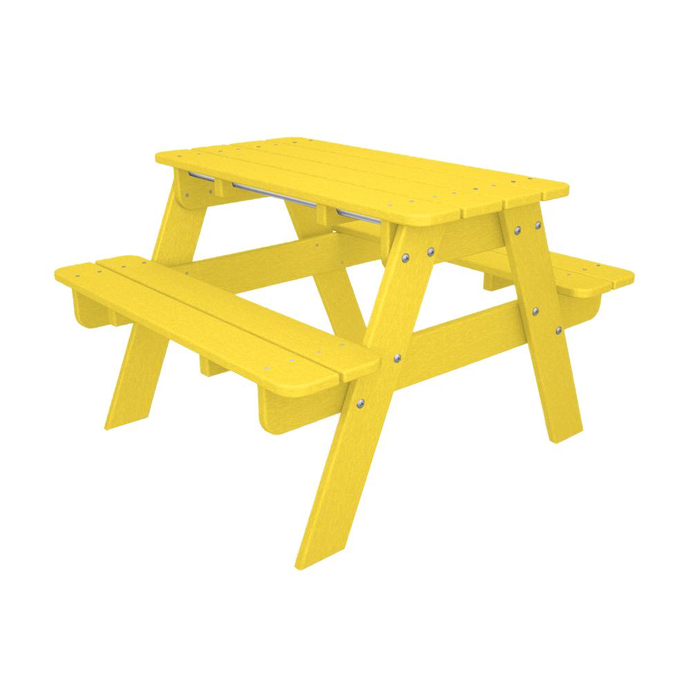 Yellow Plastic Picnic Tables Patio Tables The Home Depot