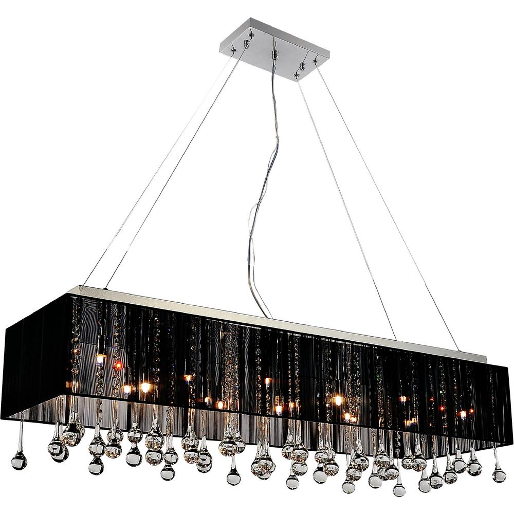 Eurofase Pella Collection 12 Light Chrome And Black Chandelier 22807 Water Drop 17 Light Chrome Chandelier With Black Shade