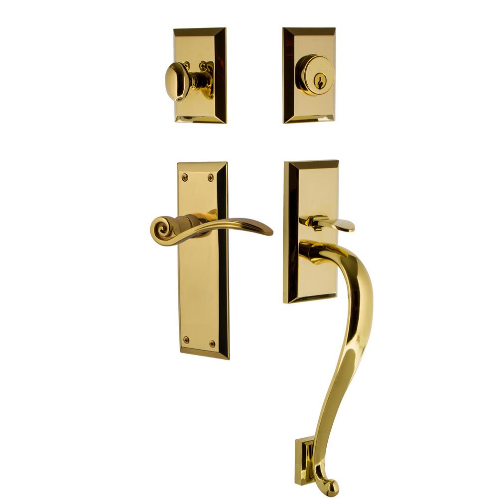 Nostalgic Warehouse Swan Plate Lifetime Brass S Grip Entry Set