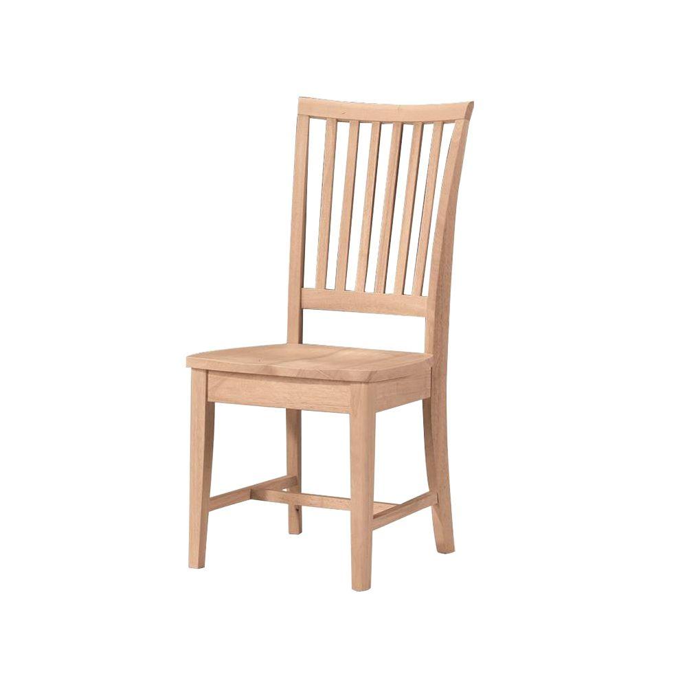 International Concepts Unfinished Wood Mission Dining Chair Set Of 2   Unfinished International Concepts Dining Chairs 265p 64 1000 