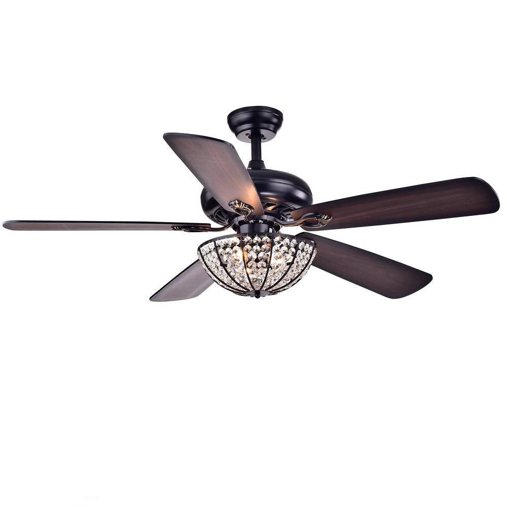 Warehouse Of Tiffany Hannelle Bowl 52 In Indoor Black Ceiling Fan