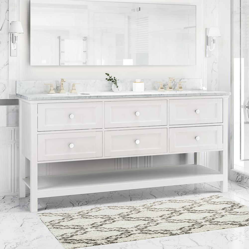 Noble House Dawson 72 In W X 22 In D Bath Vanity Cabinet Only In White 65690 The Home Depot