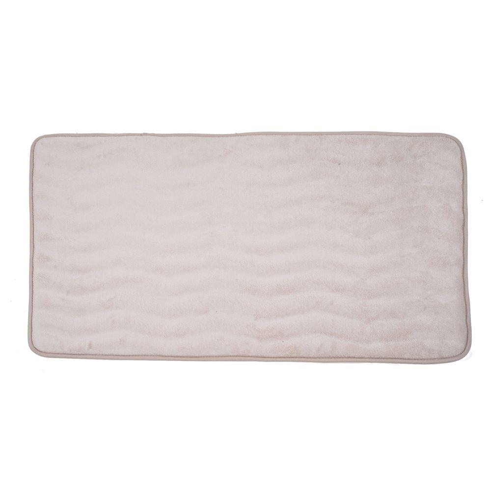 Details About Extra Long Memory Foam Bath Mat Ivory Beige 24 X 60 In Microfiber Bathroom Rug