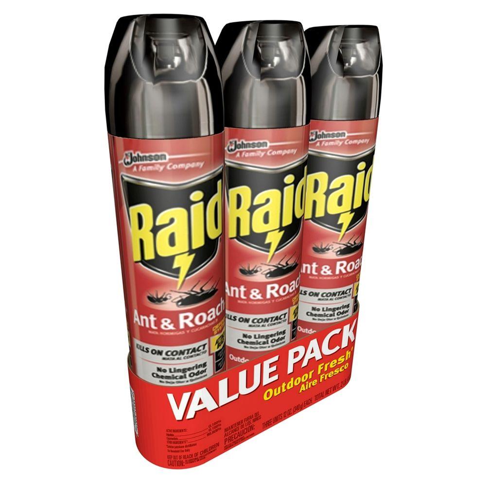 Raid 12 Oz Ant And Roach Triple Pack Scj681823 The Home Depot Ant And Roach Triple Pack