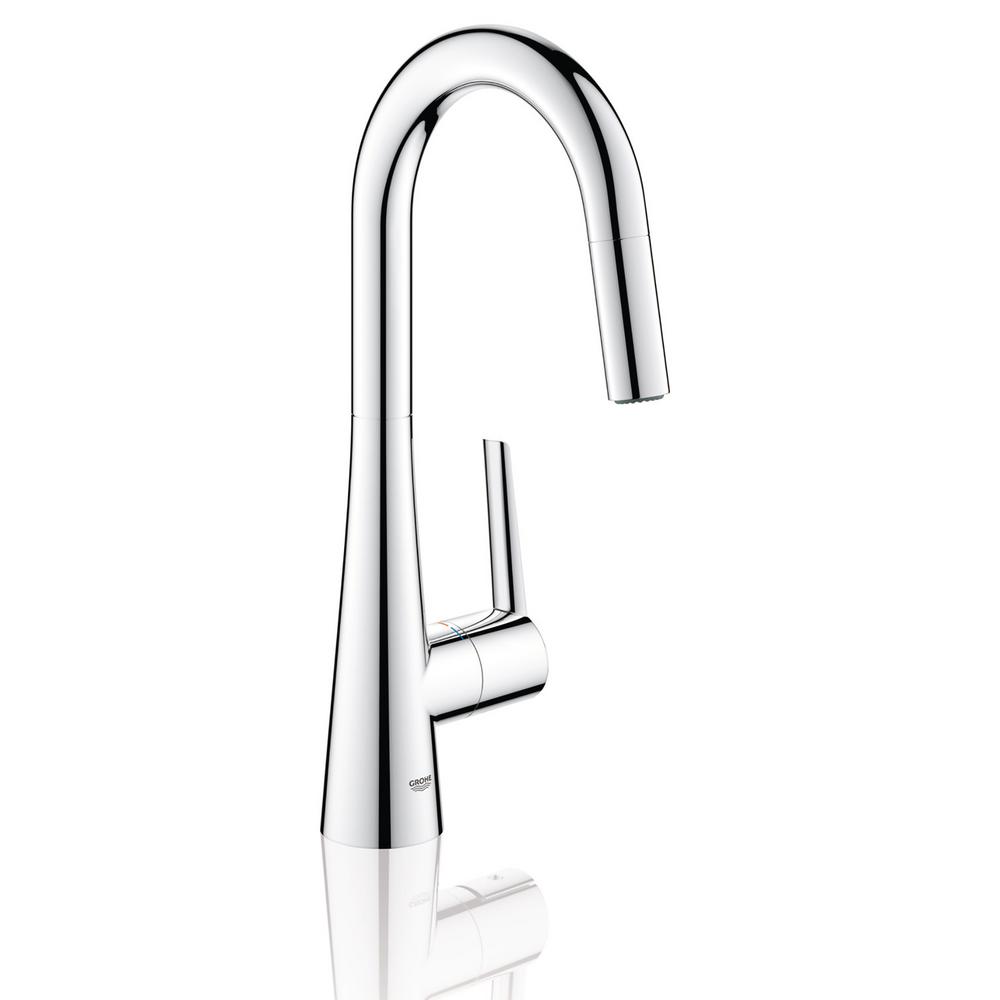 Grohe Ladylux L2 Single Handle Pull Out Sprayer Kitchen Faucet For
