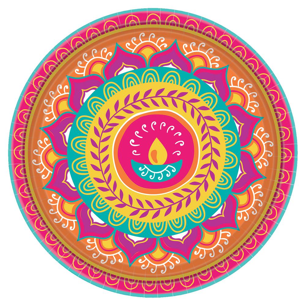 multi coloured paper plates