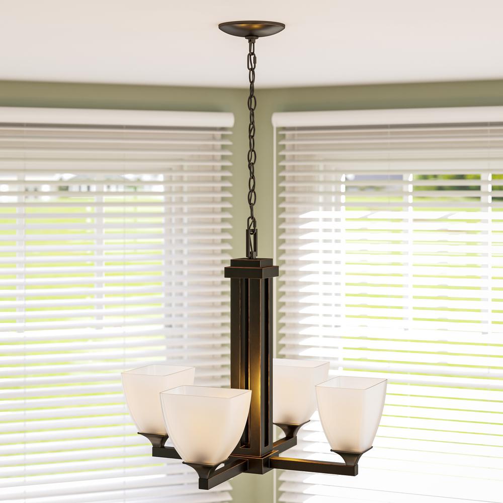 Hampton Bay Mattock 4Light Oil Rubbed Bronze Chandelier with Glass