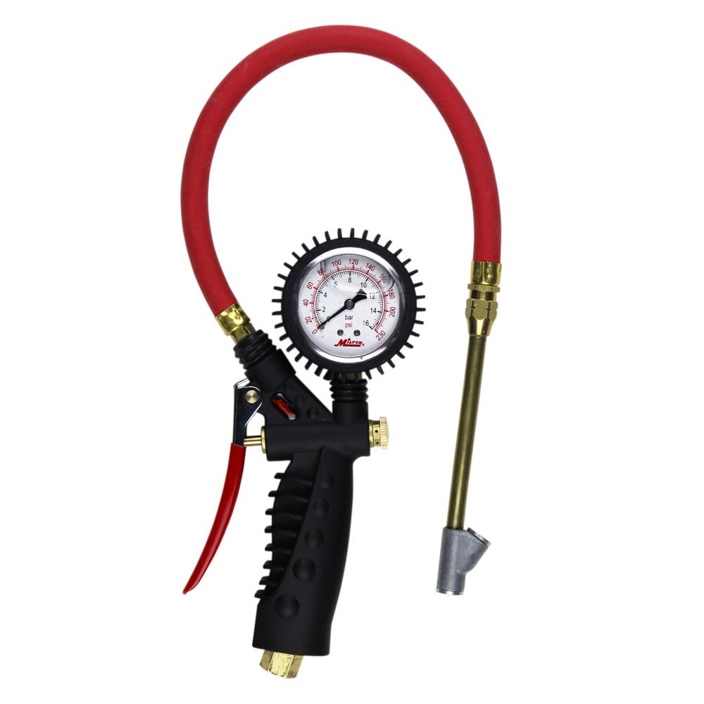 Milton Industries, Inc. Pro Analog Pistol Grip Inflator Gauge with Straight Foot... by Milton Industries, .