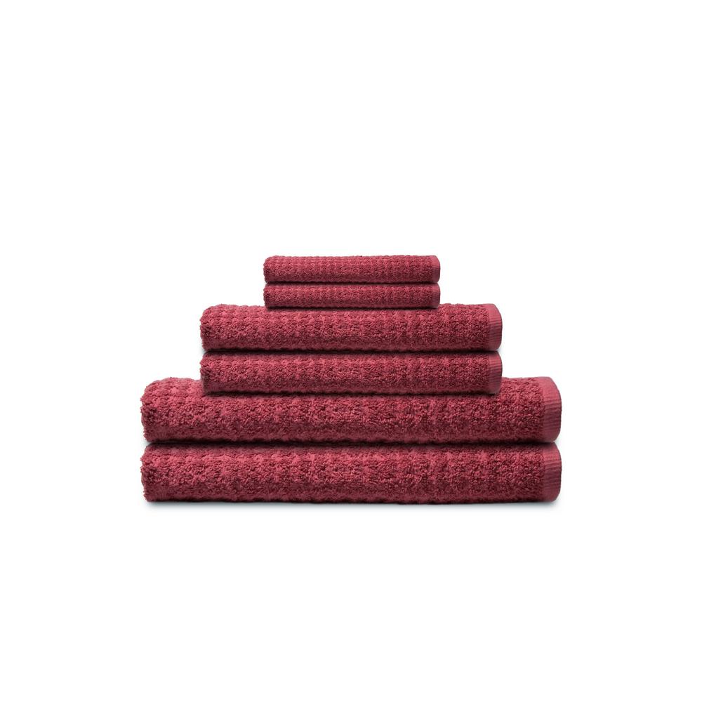 Lintex Textured 6Piece Brick Solid Bath Towel Set872846 The Home Depot