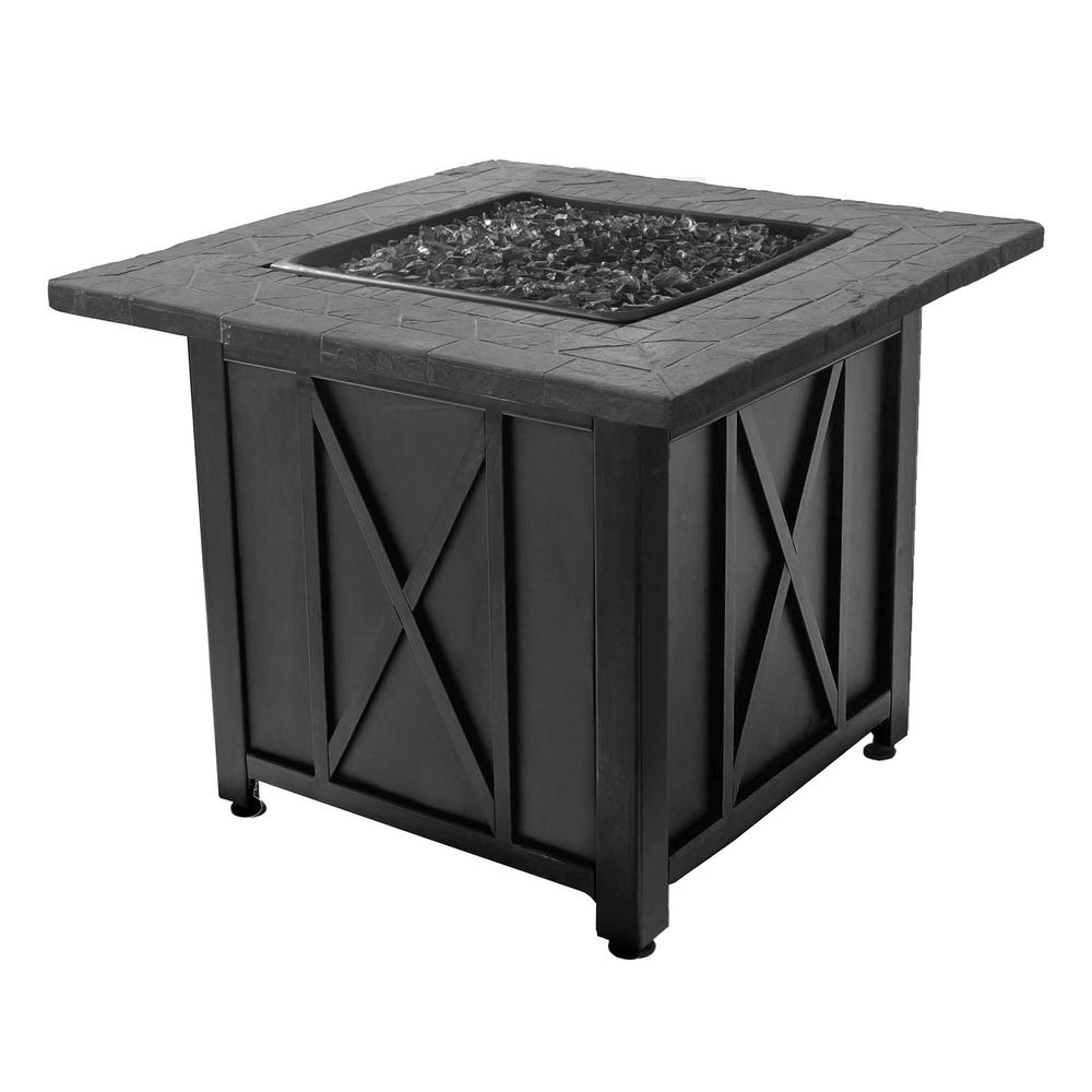 New Blue Rhino Endless Summer Outdoor Propane Gas Black Lava Rock Patio Fire Pit