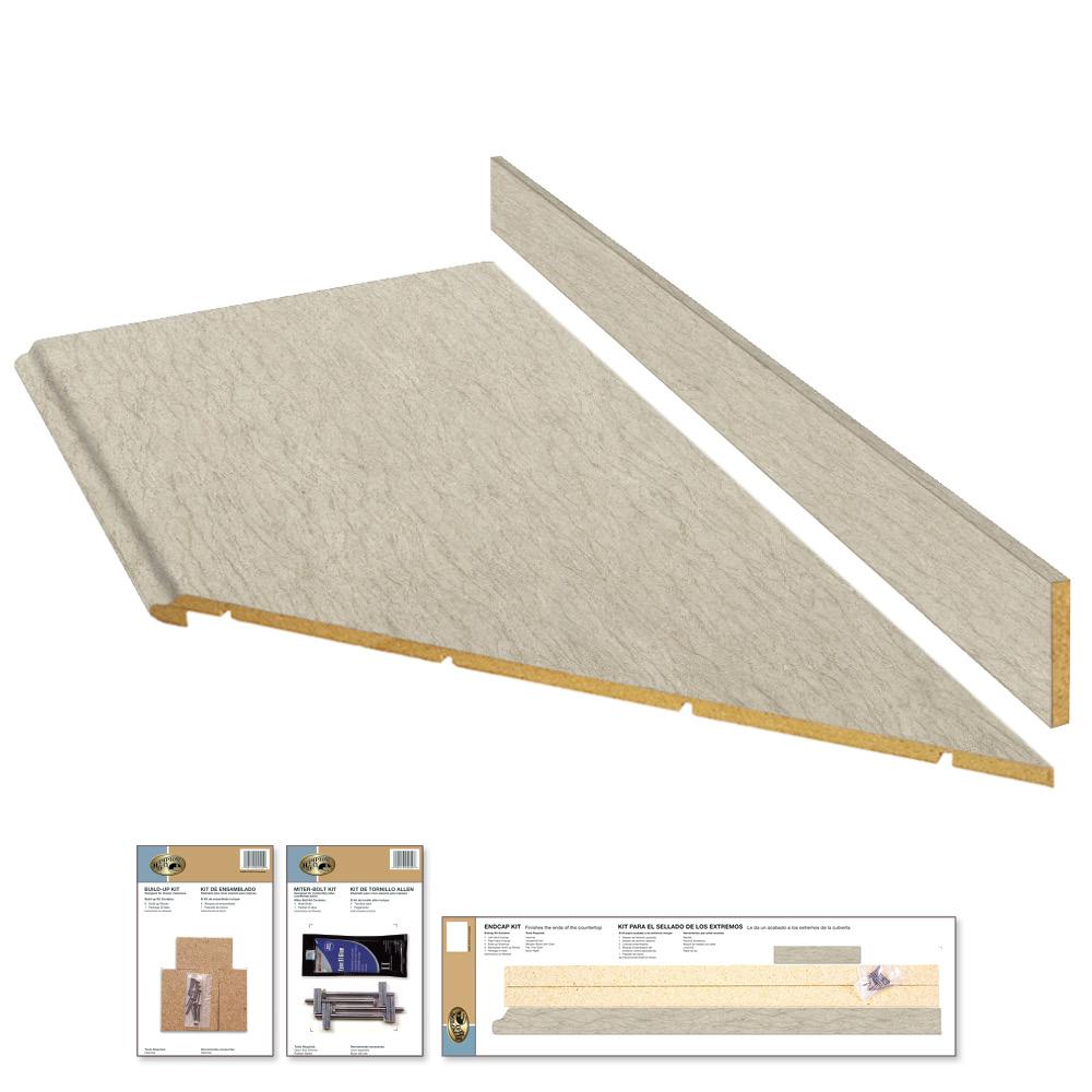Hampton Bay 8 ft. Laminate Countertop Kit with Right Miter in Sierra