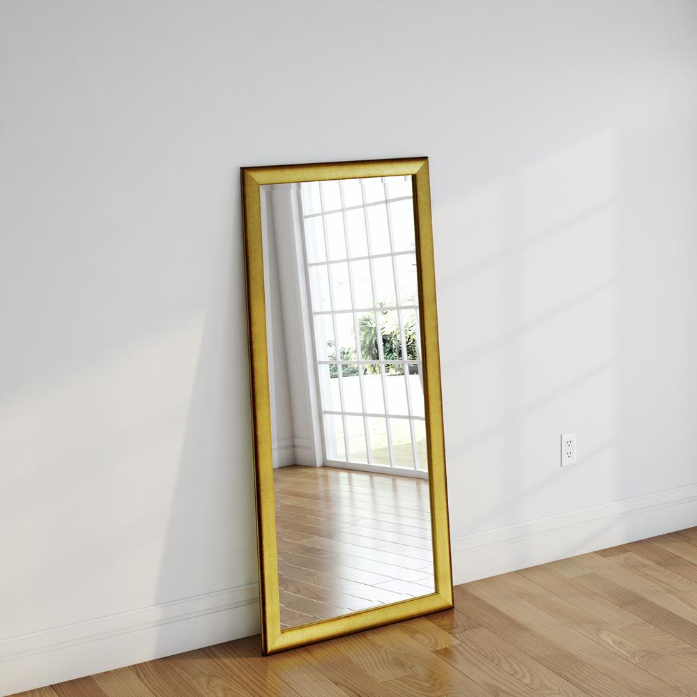 30 In X 63 Vintage Gold Beveled Full Mirror