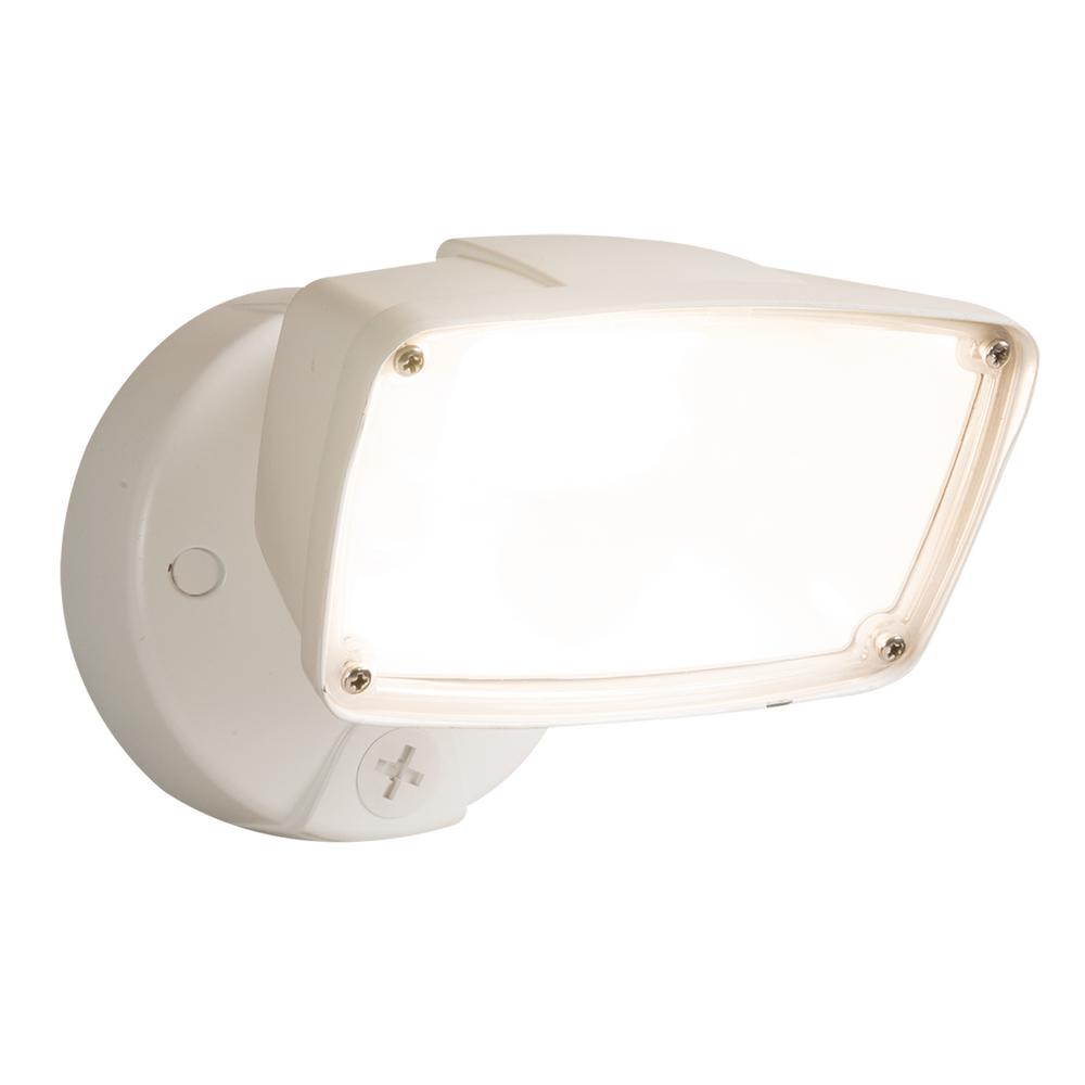 Halo Flood Lights Outdoor Security Lighting The Home Depot 17 Watt White Outdoor Integrated Led Small Head Security Flood Light