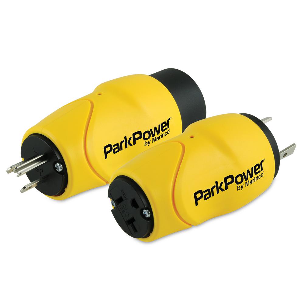 ParkPower 30 Amp Blade and 15 Amp Locking Connector Straight Adapter