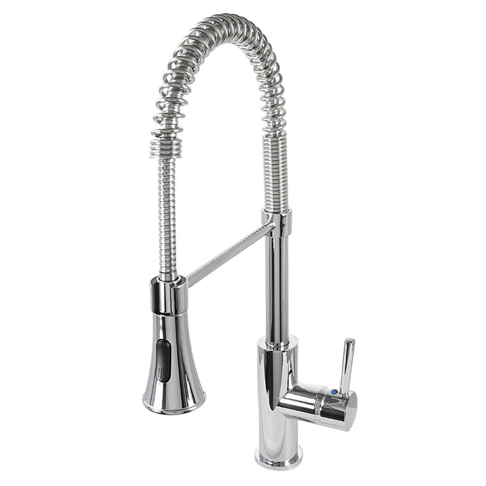 Ultra Faucets Euro Collection Single Handle Pull Down Sprayer Kitchen Faucet In Chrome