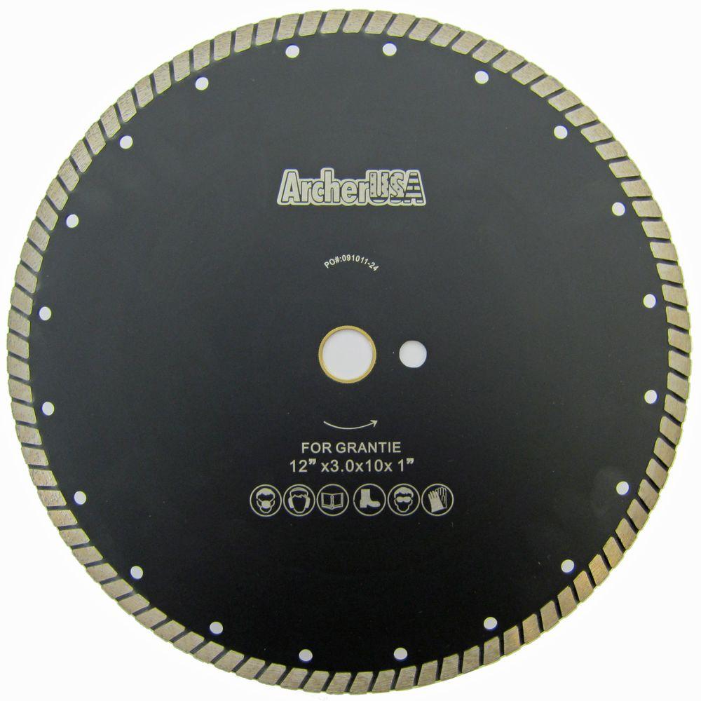 Archer USA 12 in. Wide Turbo Diamond Blade for Stone and Masonry