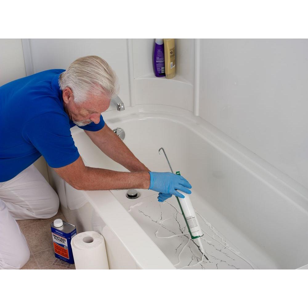 DIY Bathtub Floor Repair White 16 x 36in Crack Leaky Tub ...