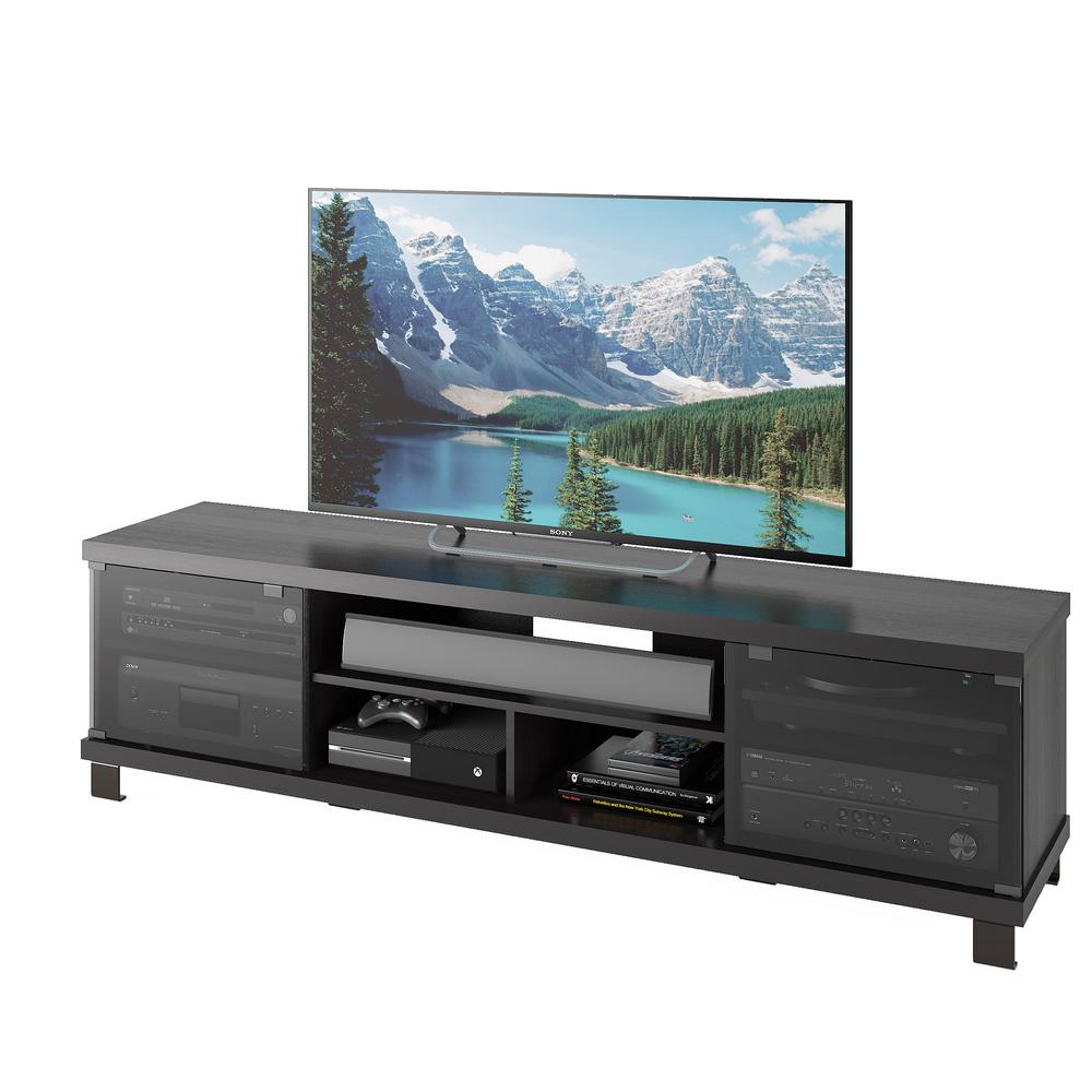 Corliving Holland Ravenwood Black Extra Wide Tv Bench For Tvs Up To