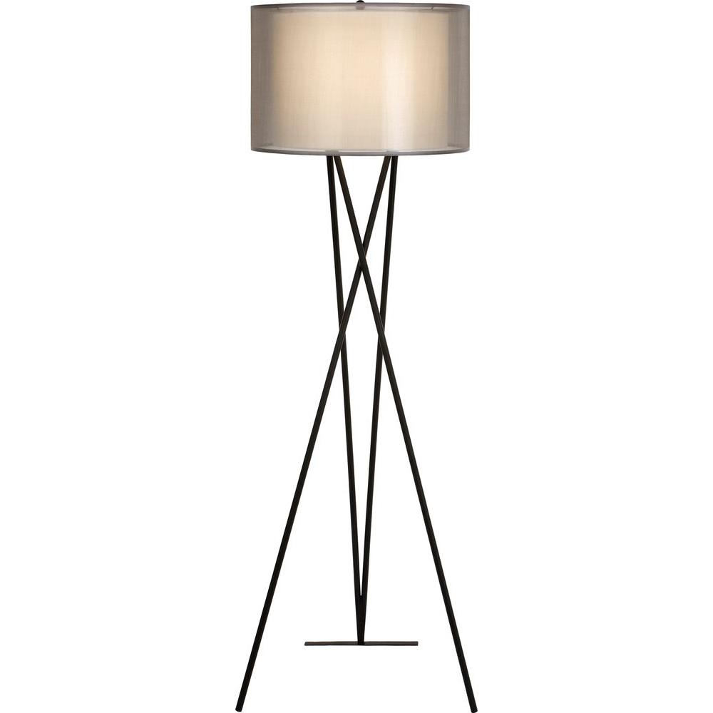 Trend Lighting Trition 68 in. 1Light Matte Black Tripod Floor Lamp