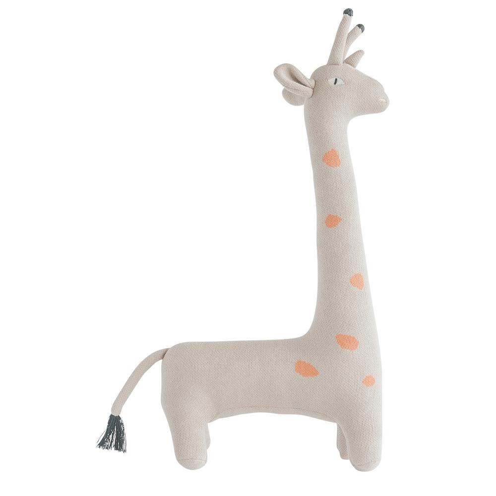 3r Studios Grey And Orange Giraffe Shaped 13 In X 22 In Throw