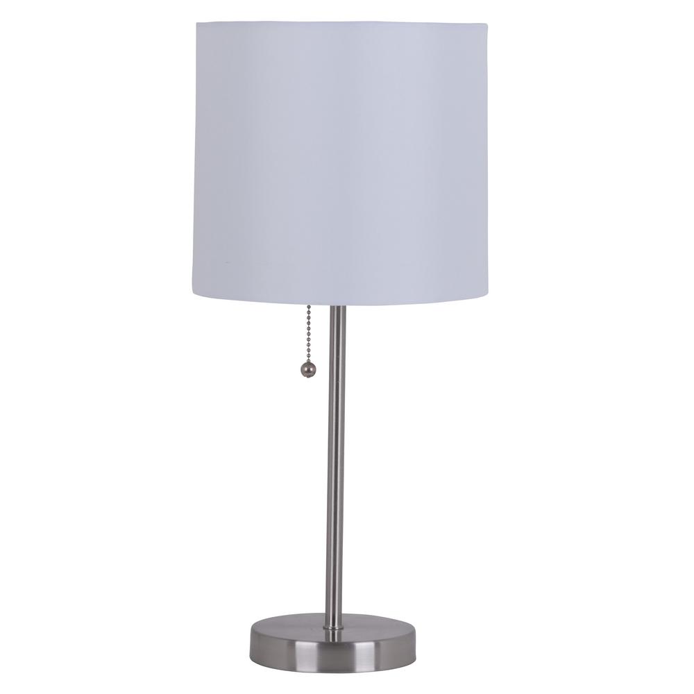 Tensor Lamps Lighting The Home Depot 19 In Brushed Steel Stick Desk Lamp With White Shade