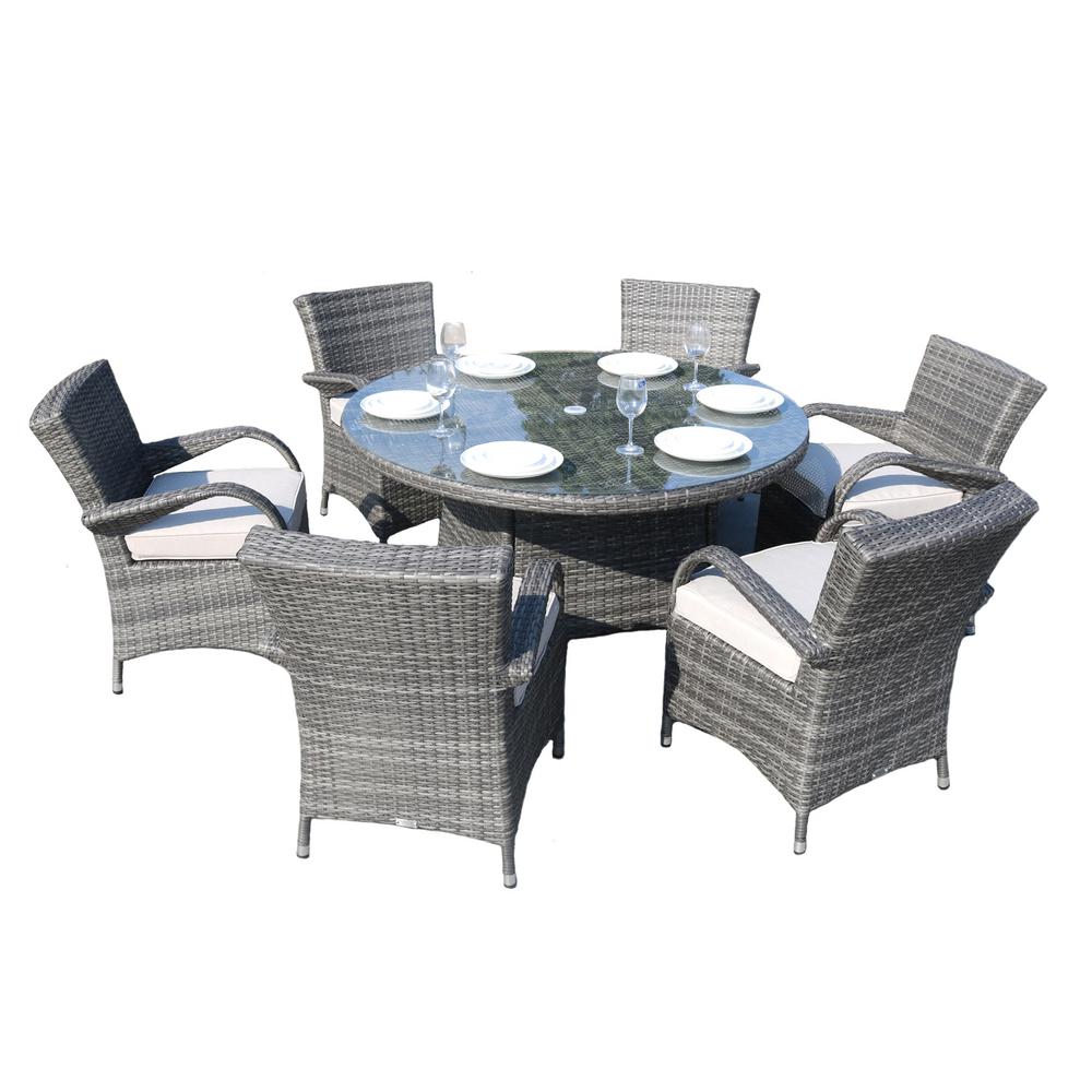 Direct Wicker Sicily 7 Piece Outdoor Dining Set With Washed Cushion Grey Pad 1122 The Home Depot - 7 Piece Outdoor Wicker Patio Dining Set Direct Wicker Sicily 7 Piece Outdoor Dining Set With Washed Cushion Grey Pad 1122 The Home Depot - 7 Piece Outdoor Wicker Patio Dining Set