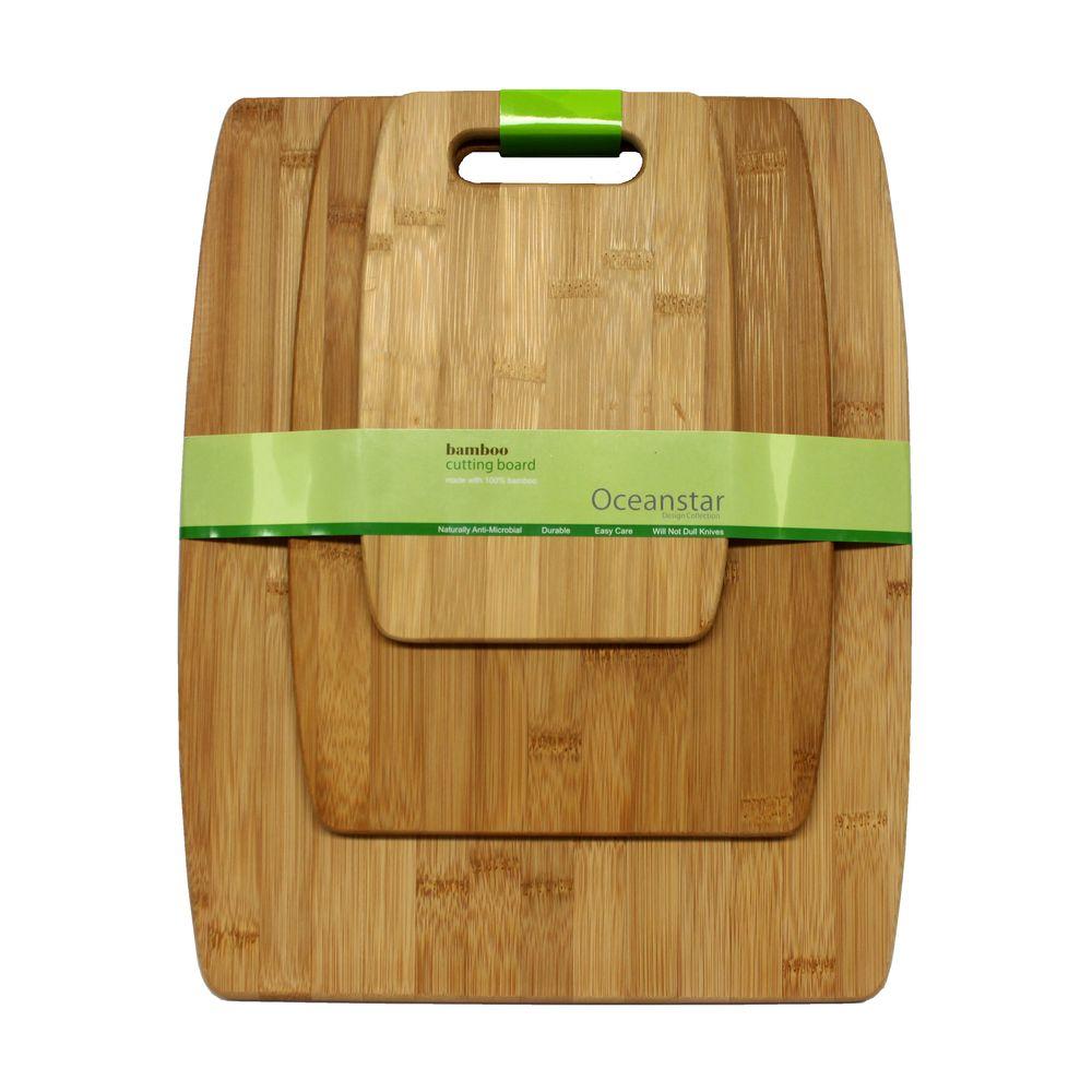 Oceanstar 3Piece Bamboo Cutting Board SetCB1156 The Home Depot