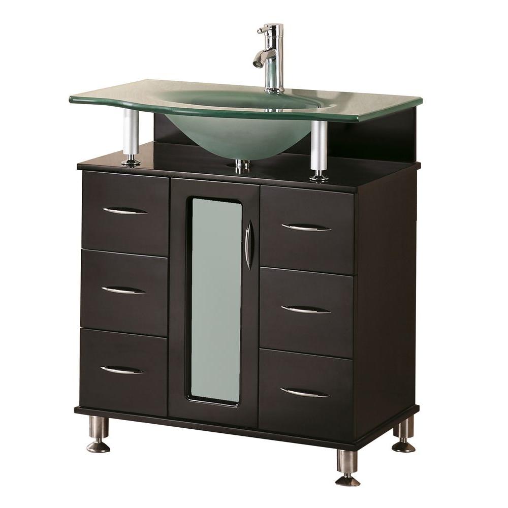 Design Element Huntington 30 In W X 22 In D Vanity In Espresso With   Design Element Vanities With Tops Dec015a 64 1000 