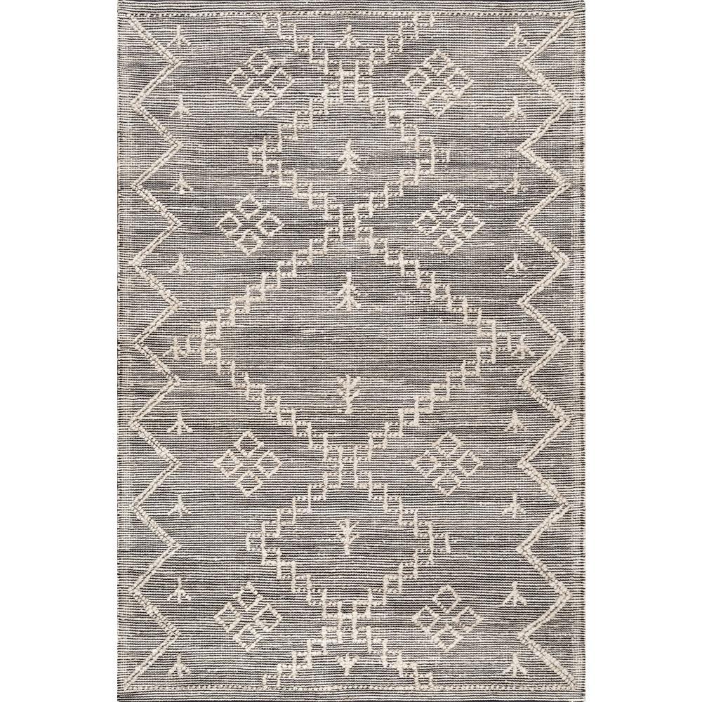 Nuloom Handmade Moroccan Julianne Jute Gray 5 Ft X 8 Area Rug