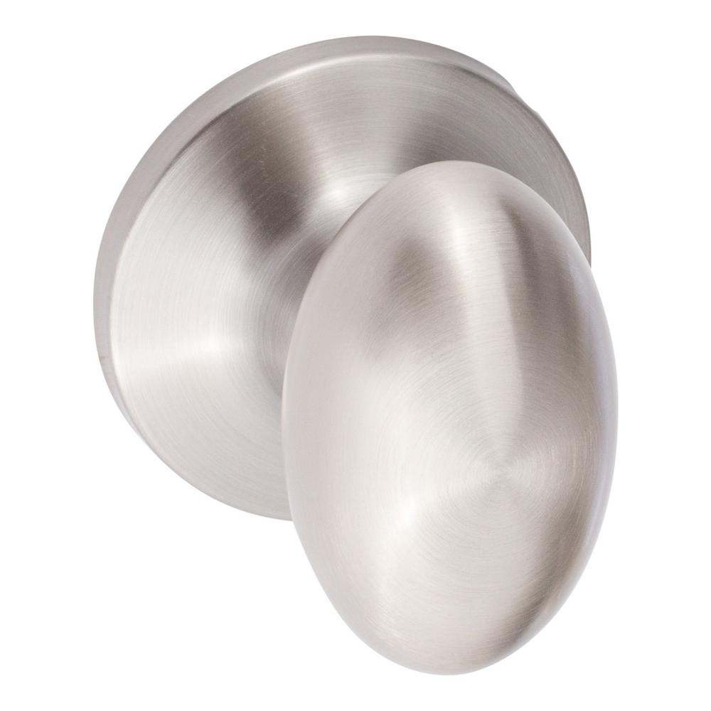 Dummy Brushed Nickel Oval Egg Shape Knob Door Handle Lock Closet