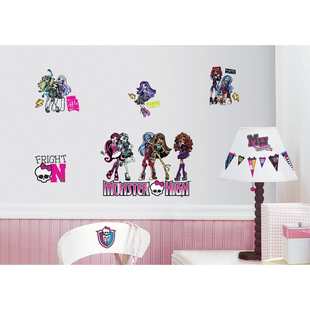 10 In X 18 Monster High 37 Piece L And Stick Wall Decals Monster High 37 Piece L And Stick Wall