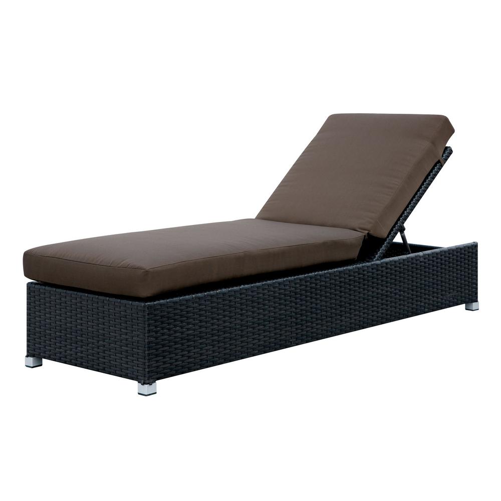 Worldwide Albee I Espresso Wicker Outdoor Chaise Lounge with