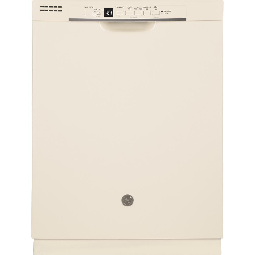 GE 24 in. Front Control BuiltIn Tall Tub Dishwasher in Bisque with