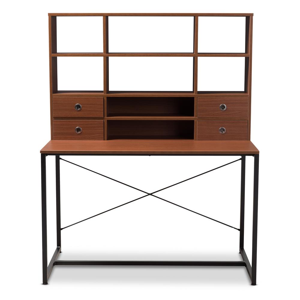 Baxton Studio Edwin Brown And Black Writing Desk 143 8111 Hd