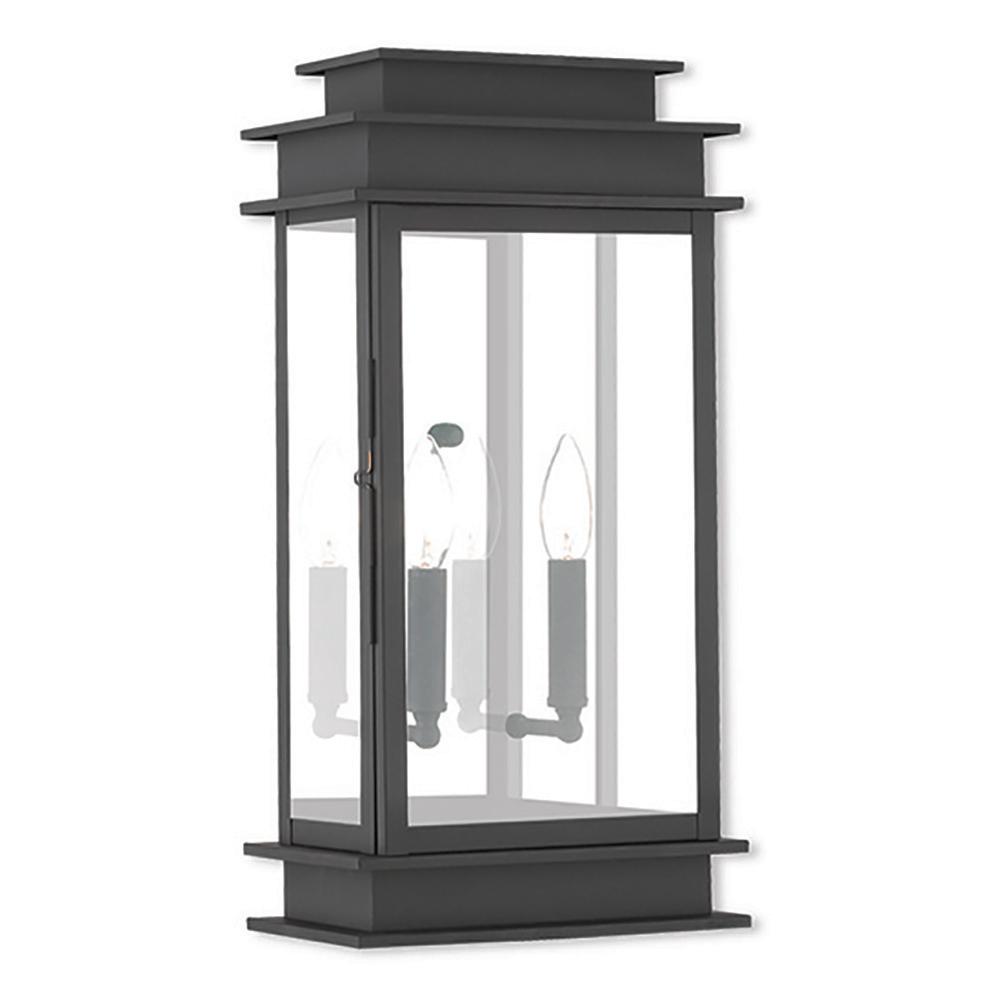 Livex Lighting Outdoor Wall Mounted Princeton 2 Light Black Outdoor Wall Mount Lantern