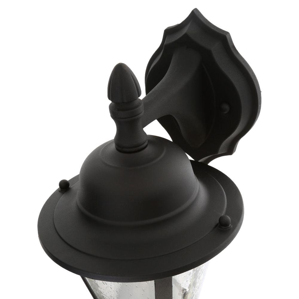 Progress Lighting P5862-31 1-Light Cast Wall Lantern with Clear Seeded Glass Textured Black