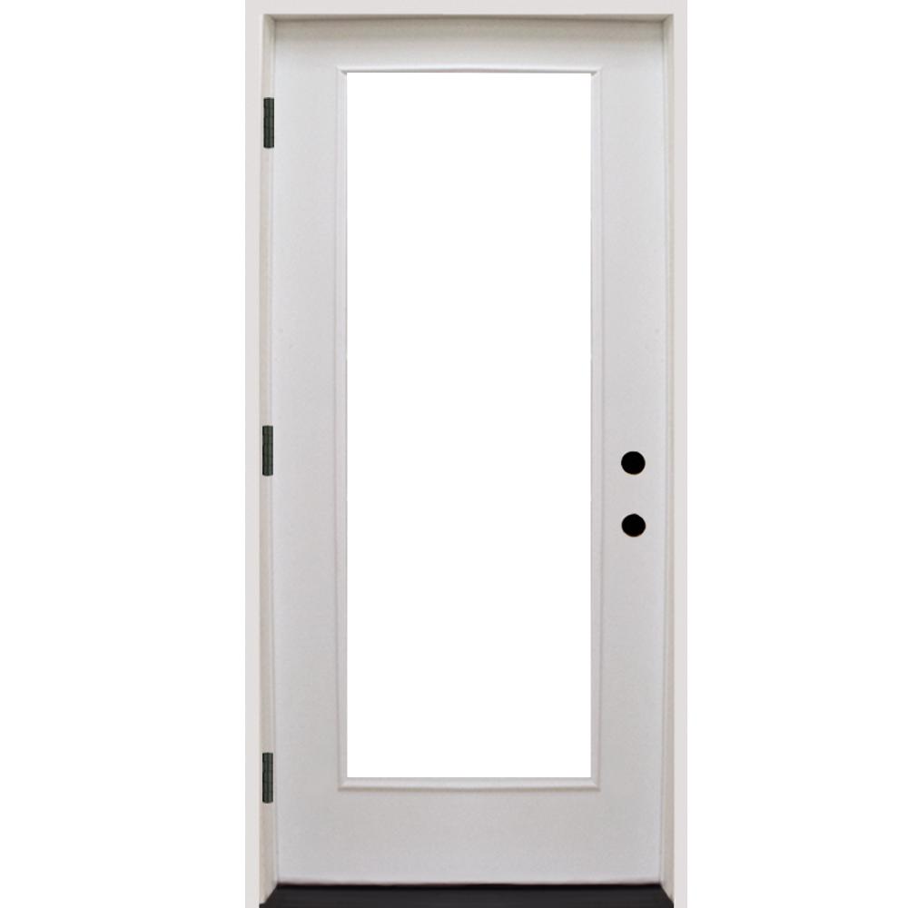 Steves Sons 36 In X 80 In Premium Full Lite Primed White Fiberglass Prehung Front Door