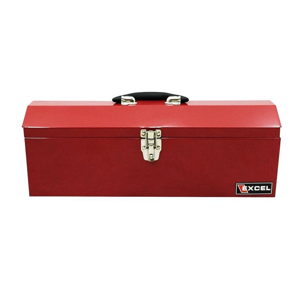 Excel 19 1 In W X 6 1 In D X 6 5 In H Portable Steel Tool Box Red