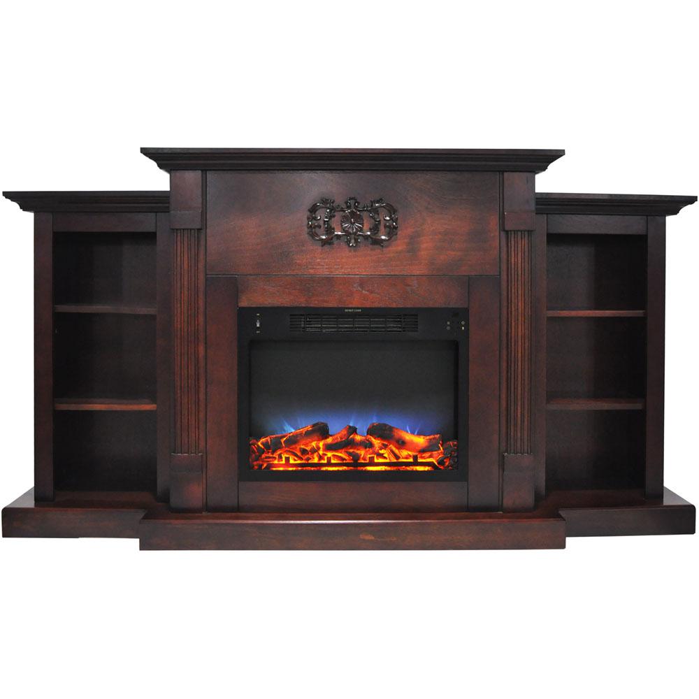 Hanover Classic 72 In Electric Fireplace Mahogany With Built Bookshelves And A Multi Color Led Flame Display - Entertainment Centers With Built In Electric Fireplaces Hanover Classic 72 In Electric Fireplace Mahogany With Built Bookshelves And A Multi Color Led Flame Display - Entertainment Centers With Built In Electric Fireplaces